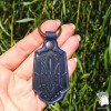 Брелок шкіряний Герб України. Синій. Ручна робота